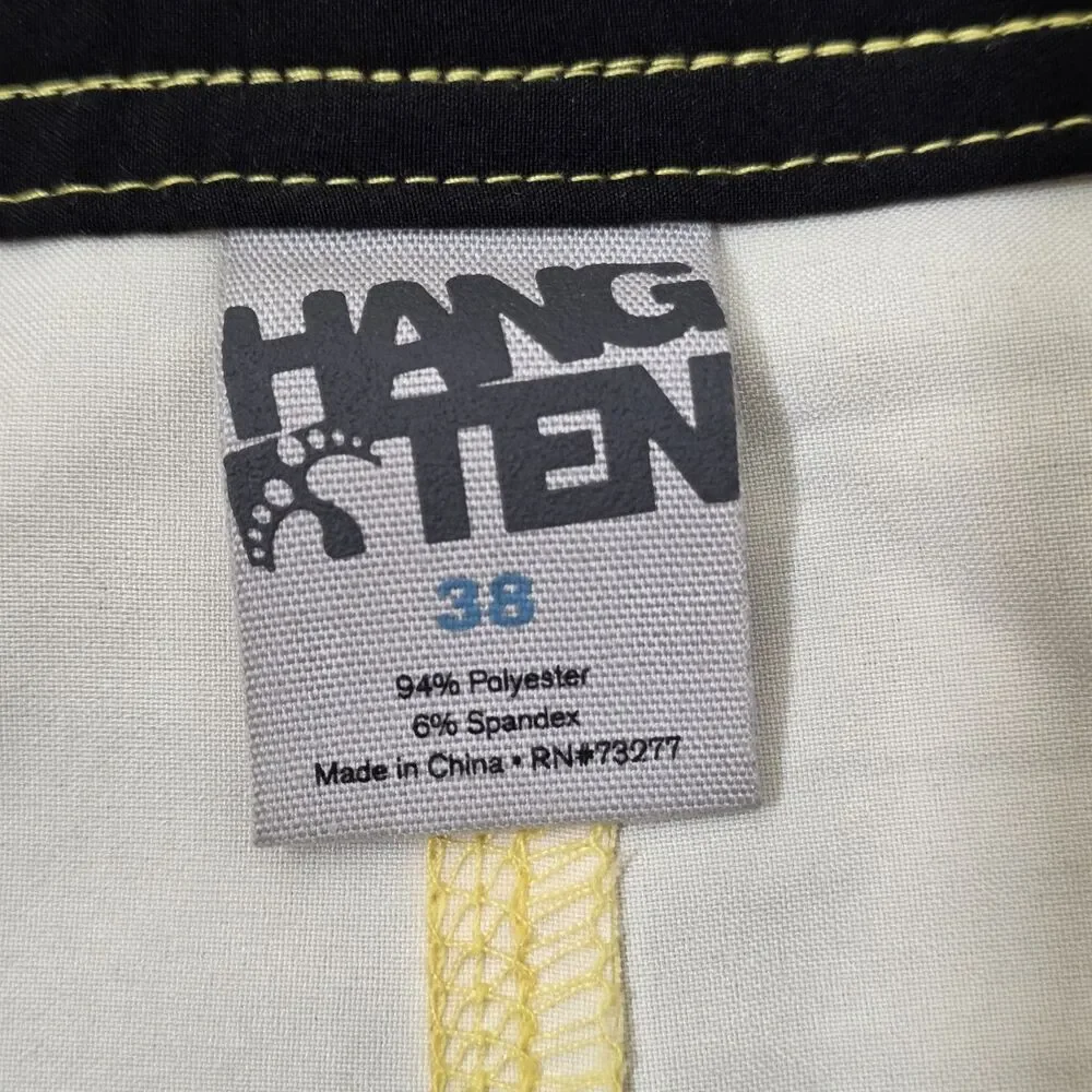 Hang Ten Men’s 38 Tri Color Ombre Gradient Grid Plaid Board Shorts Surf Swim